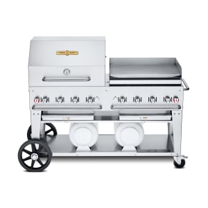 828-CVCCB60RGP 58" Mobile Gas Commercial Outdoor Grill w/ Griddle, Liquid Propane