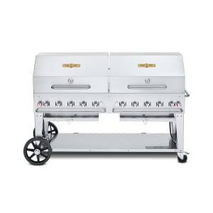 828-CVMCB72SI5010RDP 70" Mobile Gas Commercial Outdoor Charbroiler w/ Roll Domes, Liquid Propane