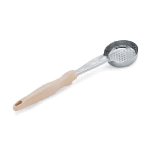 175-6432335 3 oz Round Perforated Spoodle - Ivory Nylon Handle, Heavy-Duty, Stainless Steel