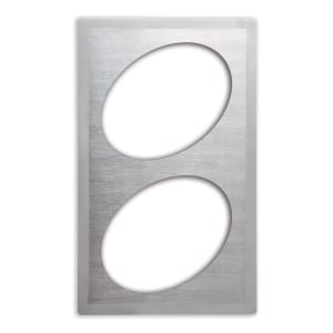 175-8243216 Miramar Template - For (2) 10" Oval Au Gratins, 21 1/8" x 12 3/4", Stainless