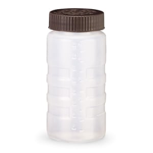 175-49611301 16 oz Dredge - Ex-Large Holes, Brown Lid, Clear