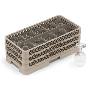 175-HR1C1CC Dishwasher Rack - Half-Size, 10 Compartment, (3)Compartment Extenders, Beige