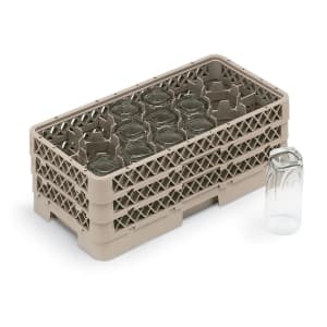 175-HR1D1DD Dishwasher Rack - Half-Size, 17 Compartment, (3)Compartment Extenders, Beige