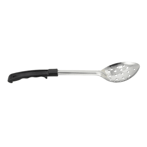 080-BHPP15 15" Perforated Basting Spoon w/ Stop Hook & Black Plastic Handle, Stainless