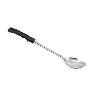 080-BHSP15 15" Slotted Basting Spoon w/ Stop Hook & Black Plastic Handle, Stainless