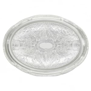 080-CMT1318 Oval Serving Tray - 18 3/4" x 13", Gadroon Edge w/ Engraving, Chrome Plated
