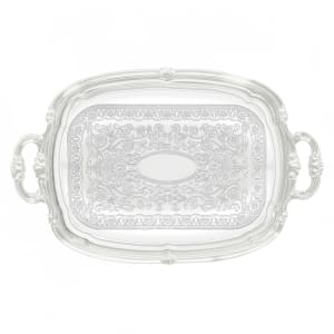 080-CMT1912 Oblong Serving Tray, Chrome Plated, Gadroon Edge w/ Engraving, 19 1/2 x 12 1/2"