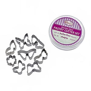 080-CST31 8 Piece Butterfly Cookie Cutter Set w/ Storage Container, Stainless Steel