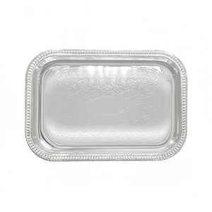 080-CMT2014 Rectangular Serving Tray - 20" x 14", Gadroon Edge w/ Engraving, Chrome Plated