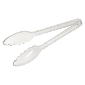 080-CVST9C 9"L Plastic Serving Tongs, Clear