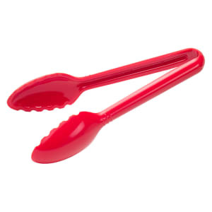 080-CVST6R 6"L Plastic Serving Tongs, Red