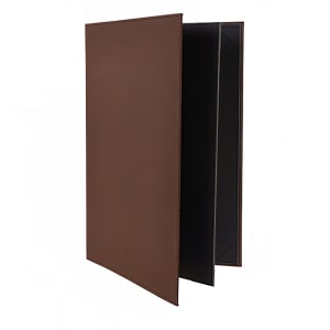 080-LMF814BN Four Page Menu Cover - 8 1/2" x 14", Brown
