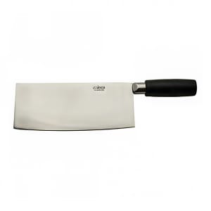080-KC601 8" Chinese Cleaver w/ Black Plastic Handle, Stainless Steel