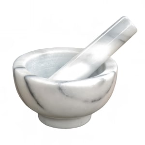 080-MPS42W 4 1/2" Mortar and Pestle Set, Marble