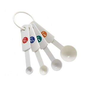 080-MSPP4 4 Piece Measuring Spoon Set - Plastic, White