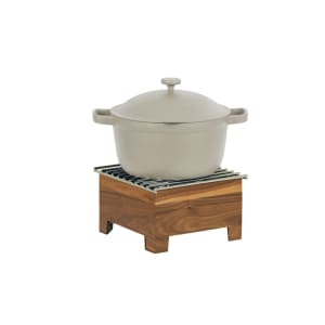 151-2314578 10 1/2" Square Chafer Alternative - 5 1/2"H, Walnut