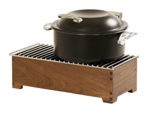 151-2314678 Rectangular Chafer Alternative - 20"W x 10"D x 5 1/2"H, Walnut