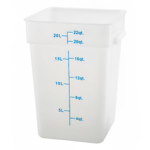 080-PESC22 22 qt Square Food Storage Container, Polypropylene, White