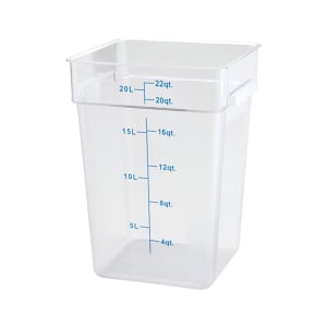 080-PCSC22C 22 qt Square Food Storage Container, Polycarbonate, Clear