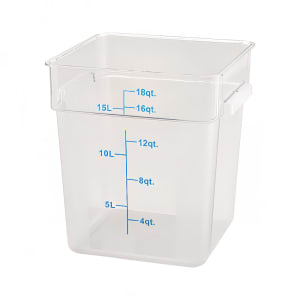 080-PCSC18C 18 qt Square Food Storage Container, Polycarbonate, Clear