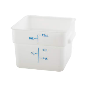 080-PESC12 12 qt Square Food Storage Container, Polypropylene, White