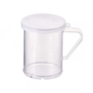 080-PDG10 10 oz Shaker/Dredge w/ Handle & (3) Assorted Size Lids, Polycarbonate