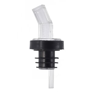 080-PPSCL Plastic Pourer w/ Screen & Bent Spout, Crystal Clear