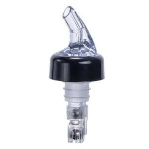 080-PPA125 1 1/4 oz Measuring Pourer w/ Black Collar & Inside Ball Bearing, Clear Tail