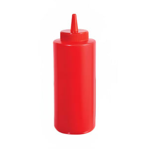 080-PSB08R 8 oz Plastic Squeeze Bottle, Red