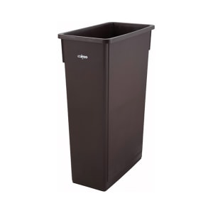 080-PTC23B 23 gal Rectangle Slim Trash Can, 20 1/8"L x 10 7/8"W x 29 7/8"H, Brown