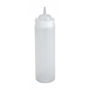 080-PSW24 24 oz Plastic Squeeze Bottle, Wide Mouth, Clear