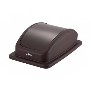 080-PTCL23B Rectangle Dome Trash Can Lid - Plastic, Brown