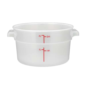 080-PTRC2 2 qt Round Storage Container, Polypropylene, Translucent 