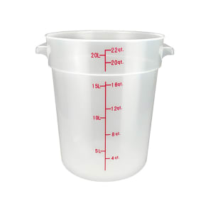 080-PTRC22 22 qt Round Storage Container - Polypropylene, Translucent