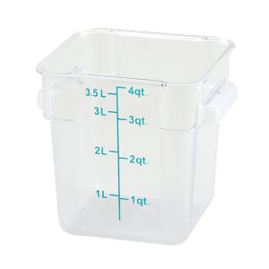 080-PTSC4 4 qt Square Food Storage Container - Translucent