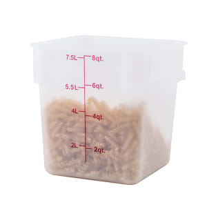 080-PTSC8 8 qt Square Food Storage Container - Translucent