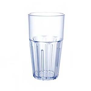 080-PTSN16 16 oz Blue Ribbed Plastic Havana Tumbler
