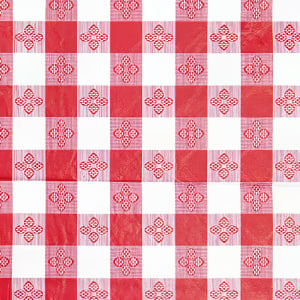 080-TBCO70R Oblong Table Cloth, PVC Material w/ Flannel Backing, 52 x 70", Red