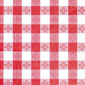080-TBCO90R Oblong Table Cloth, PVC Material w/ Flannel Backing, 52 x 90", Red