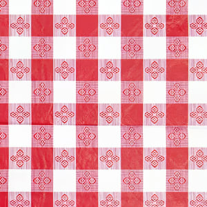 080-TBCS52R Square Table Cloth, PVC Material w/ Flannel Backing, 52 x 52", Red