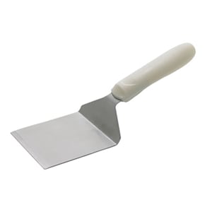 080-TWP41 4 1/8" x 3 3/4" Turner w/ White Polypropylene Handle, Stainless Steel