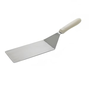 080-TWP42 8" x 4" Turner w/ White Polypropylene Handle, Stainless Steel