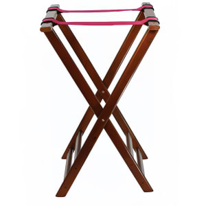 080-TR33W 32" Folding Tray Stand - Rubberwood, Walnut