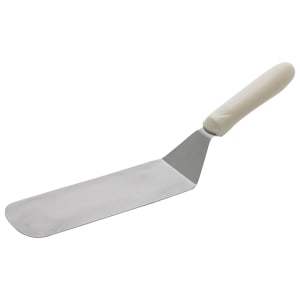 080-TWP90 8 1/4" x 2 7/8" Turner w/ White Polypropylene Handle, Stainless Steel