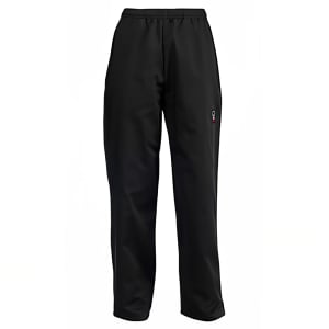 080-UNF2KXXL Newbury Chef's Pants w/ Elastic Waist & Drawstring - Poly/Cotton, Black, 2X