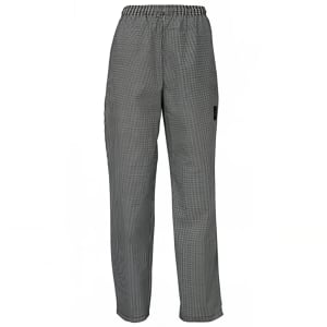080-UNF4KXXL Newbury Chef's Pants w/ Elastic Waist & Drawstring - Poly/Cotton, Houndstooth, 2X