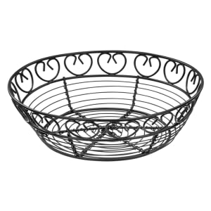 080-WBKG8R 8" Round Bread Fruit Basket w/ Wire Construction, Black