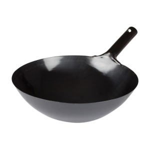 080-WOK34 14" Carbon Steel Stir Fry Pan - No Interior Rivets