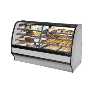 598-TGMDZ77SCSCSS 77 1/4" Full Service Dual Zone Bakery Case w/ Curved Glass - (4) Levels, 115v