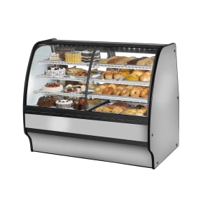 598-TGMDZ48SCSCSW 48 1/4" Full Service Dual Zone Bakery Case w/ Curved Glass - (4) Levels, 115v